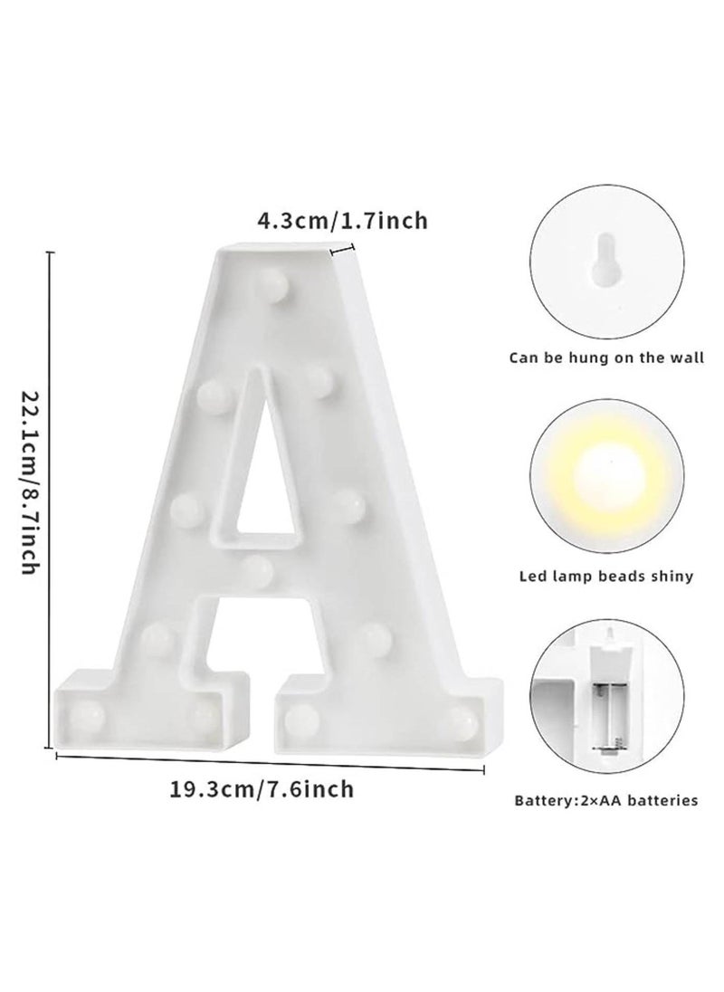 أضواء رسالة LED تضيء علامات الحروف لضوء الليل ، حروف سرادق الأبجدية لتزيين الحائط ، تضيء رسائل الزفاف / عيد ميلاد حزب البطارية بالطاقة ، أضواء رسالة الديكور (أ) - pzsku/Z3D7D0EB2F67F28D87B6BZ/45/_/1692358836/f271d968-e5f2-4bde-baef-4d75e8f039f7