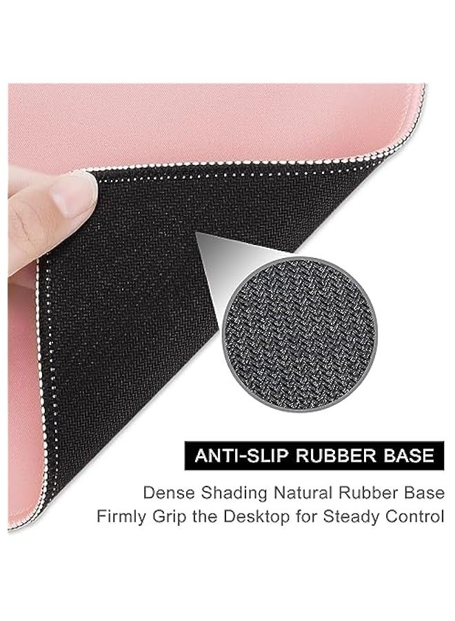 Cute Pink Mouse Pad for Office Gaming Laptop Women Kids, Premium Textured Waterproof Mat, Non-Slip Rubber, 10.2 x 8.3 Inch Square, Stitched Edge  - Image 4