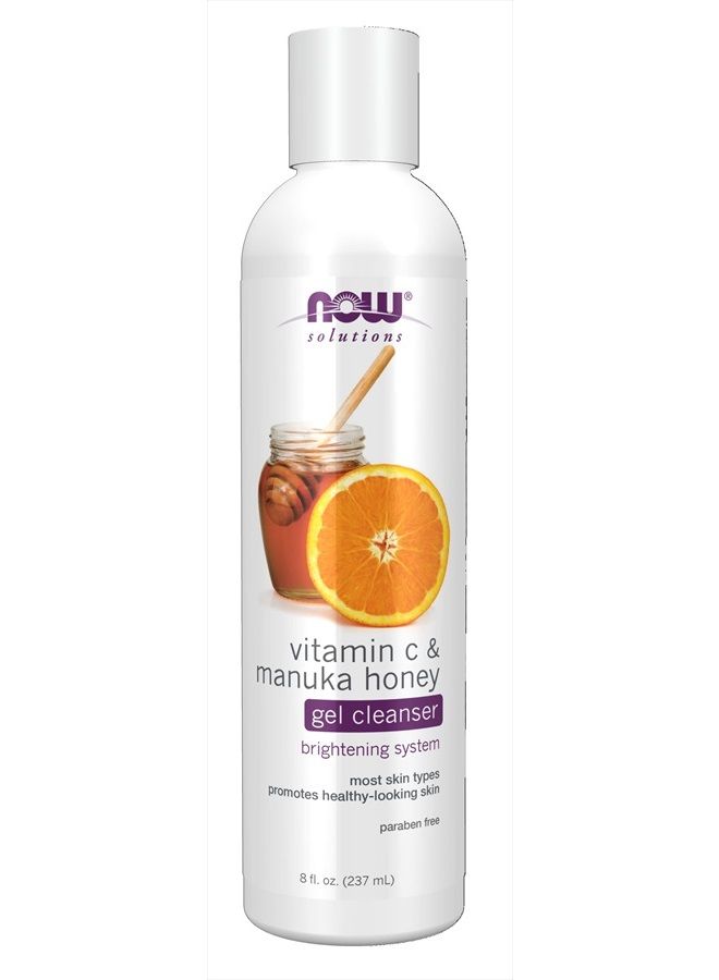 Solutions, Vitamin C and Manuka Honey Gel Cleanser, Brightening System, Promotes Healthy-Looking Skin, 8-Ounce