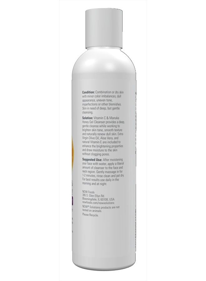 Solutions, Vitamin C and Manuka Honey Gel Cleanser, Brightening System, Promotes Healthy-Looking Skin, 8-Ounce