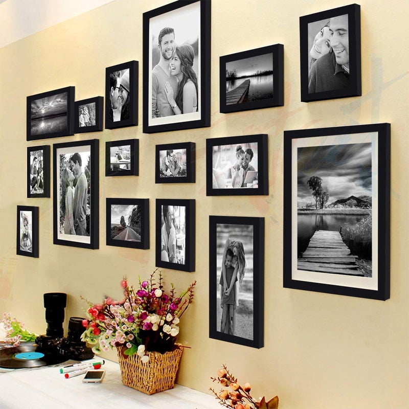 Art Street Art Street Shooting Star Wall Photo Frames for living Room, Set of 16 Photo frames (Black) Lotus Petal Decorative Wall Mirror (Set of 3)(Size - 9 x 9 inch)  - Image 2