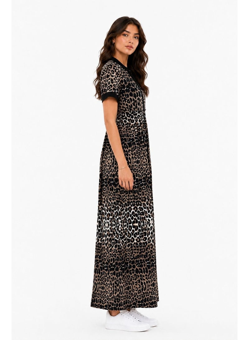 Caesar Women's half-sleeved jalabiya with buttons on the chest and a tie at the waist - Image 3