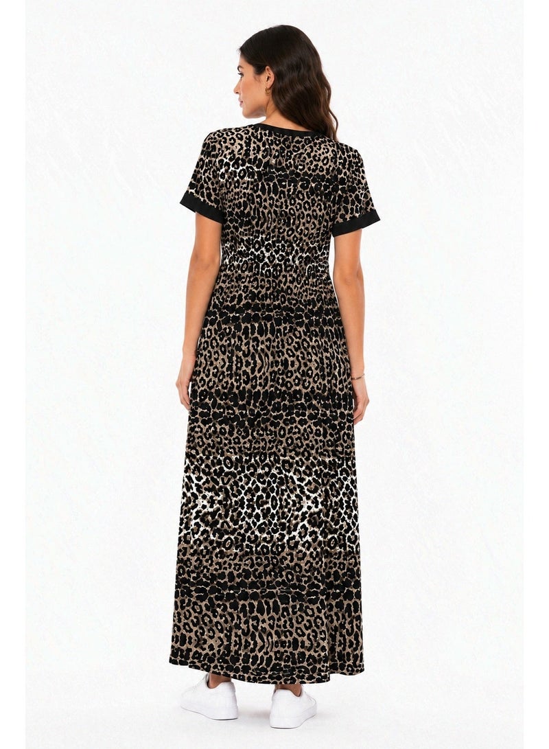 Caesar Women's half-sleeved jalabiya with buttons on the chest and a tie at the waist - Image 2