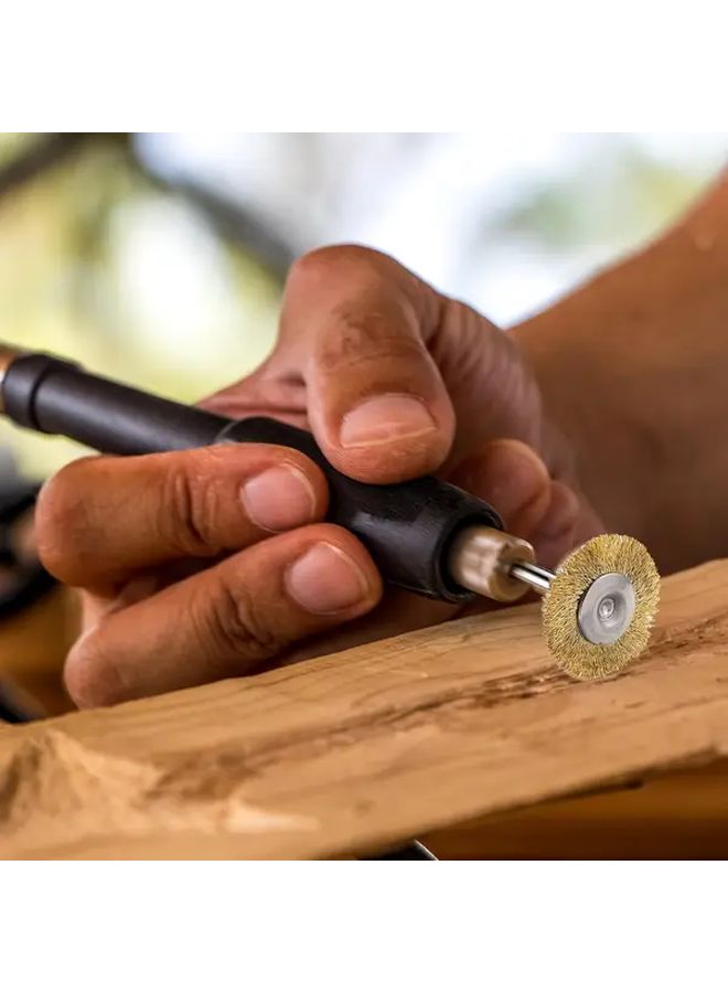 20 Pcs 25mm Brass Wire Brush Wheel Set For Dremel Rotating Tool Polishing - Image 5