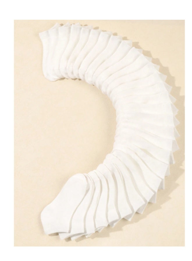 10 Pairs Kids Short Socks – Plain White (Size 3–8 Years) - Image 2