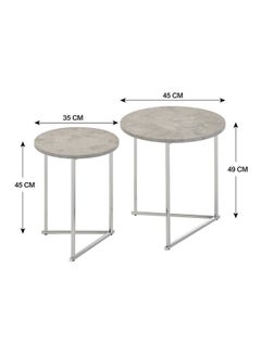 DANUBE HOME Mesen set of 2 nesting table- Grey  - Image 3