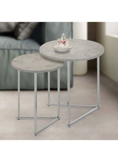 DANUBE HOME Mesen set of 2 nesting table- Grey  - Image 1