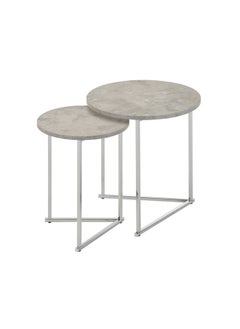 DANUBE HOME Mesen set of 2 nesting table- Grey  - Image 2