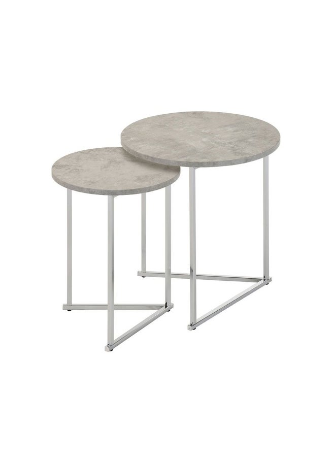 DANUBE HOME - Mesen set of 2 nesting table- Grey - Image 1