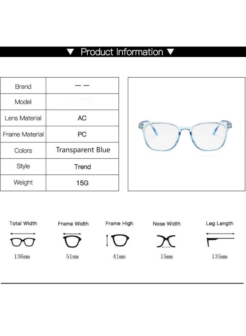 فيندو نظارات بإطار مربع - لون أزرق شفاف. - Image 3
