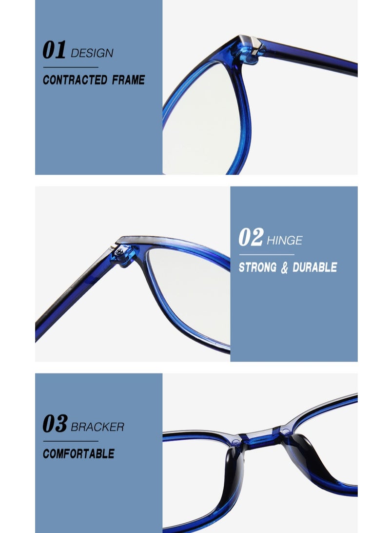 فيندو نظارات بإطار مربع - لون أزرق شفاف. - Image 4