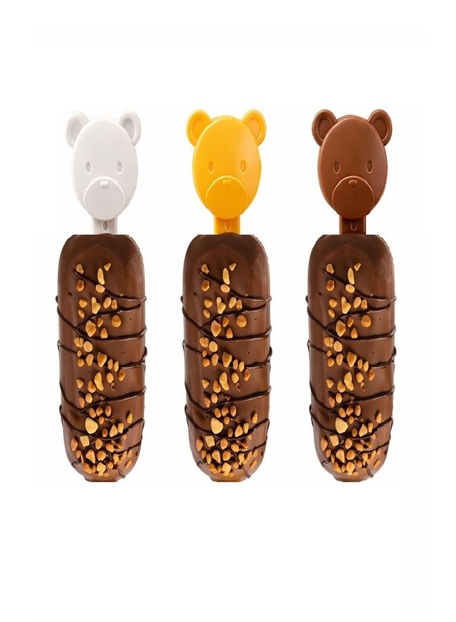 HPK Bear-Shaped Ice Cream/Popsicle Mold – 3 Pack, Silicone/Plastic, Kids & Homemade Frozen Treats - Image 4