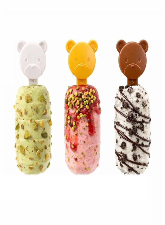 HPK Bear-Shaped Ice Cream/Popsicle Mold – 3 Pack, Silicone/Plastic, Kids & Homemade Frozen Treats - Image 5