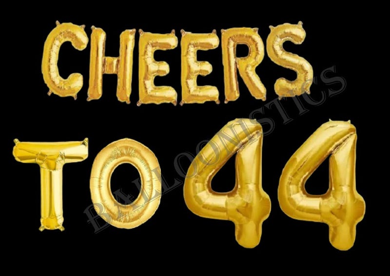 Balloonistics Cheers to Forty Four Foil Balloon Combo Number 44 Foil balloon for Birthday and Anniversary - Image 2