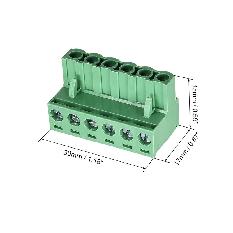 Cermant 10 قطع من موصل كتلة طرفية لولبية قابلة للتوصيل بزاوية PCB بمسافة 5.08 مم و6 أسنان، مقبس تثبيت على اللوحة DIY (10 قطع 6 أسنان) - Image 3