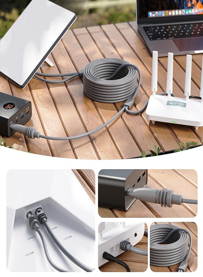 XTAR Starlink Mini Cable 2 in 1, 16.4FT/5M DC/USB C Charging + RJ45 Ethernet Cable for Starlink Mini Power Supply Waterproof - Image 5