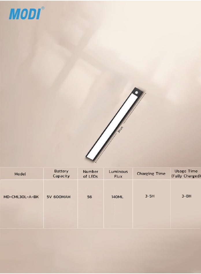 MODI LED Magnetic Cabinet Light – Motion Sensor Rechargeable Aluminum Night Lamp for Kitchen, Bedroom & Staircase - Image 5