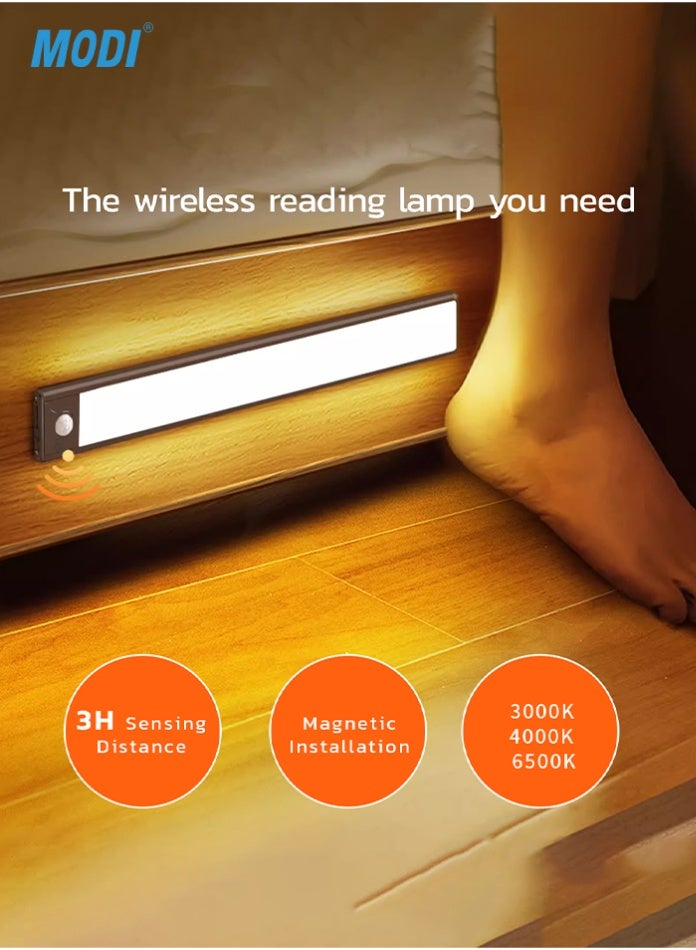 MODI LED Magnetic Cabinet Light – Motion Sensor Rechargeable Aluminum Night Lamp for Kitchen, Bedroom & Staircase - Image 2