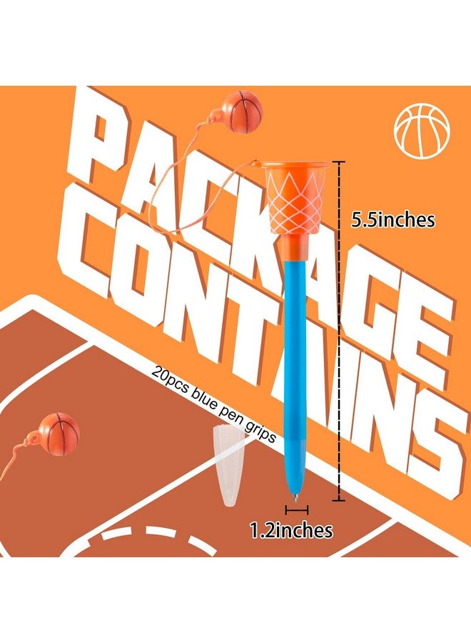 Epakh 20 Pcs Basketball Hoop Pens Basketball Party Favors With Blue Pencil Holders Basketball Novelty Pens For Kids Foam Pen Cushion Sports Party Favors For Sports Themed Birthday Party Supplies 0.7 Mm - Image 4