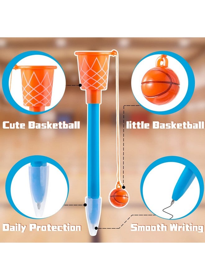 Epakh 20 Pcs Basketball Hoop Pens Basketball Party Favors With Blue Pencil Holders Basketball Novelty Pens For Kids Foam Pen Cushion Sports Party Favors For Sports Themed Birthday Party Supplies 0.7 Mm - Image 3
