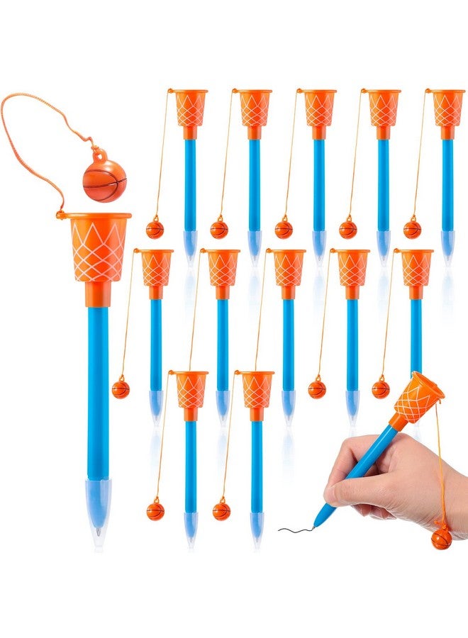 Epakh 20 Pcs Basketball Hoop Pens Basketball Party Favors With Blue Pencil Holders Basketball Novelty Pens For Kids Foam Pen Cushion Sports Party Favors For Sports Themed Birthday Party Supplies 0.7 Mm - Image 1