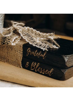 Words Co. Grateful Ribboned  Wood Book  - Image 2