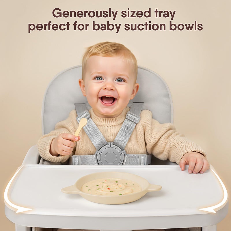 Obee Odee 3-in-1 Portable Baby High Chair for Babies and Toddlers, Convertible Easy Clean Infant Foldable Highchair with Adjustable Legs & Dishwasher Safe Tray, Grey - Image 4