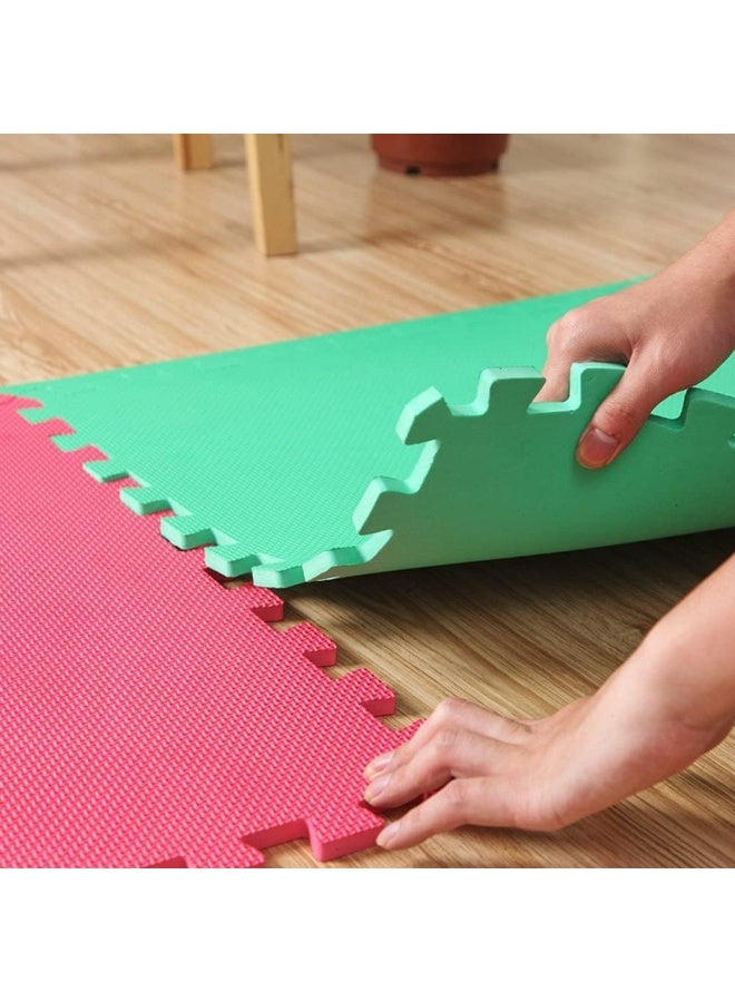 MOMENT [4 Pack] Interlocking Eva Foam Floor Play Mat For Home Gym, Yoga Mat 60 X 60Cm, Puzzle Exercise Floor Mat, Workout Equipment, Or Child'S Play Surface - Set Of 4, [Multicolor] - Image 4