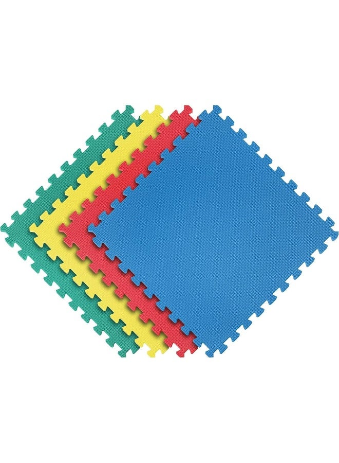 MOMENT [4 Pack] Interlocking Eva Foam Floor Play Mat For Home Gym, Yoga Mat 60 X 60Cm, Puzzle Exercise Floor Mat, Workout Equipment, Or Child'S Play Surface - Set Of 4, [Multicolor] - Image 1