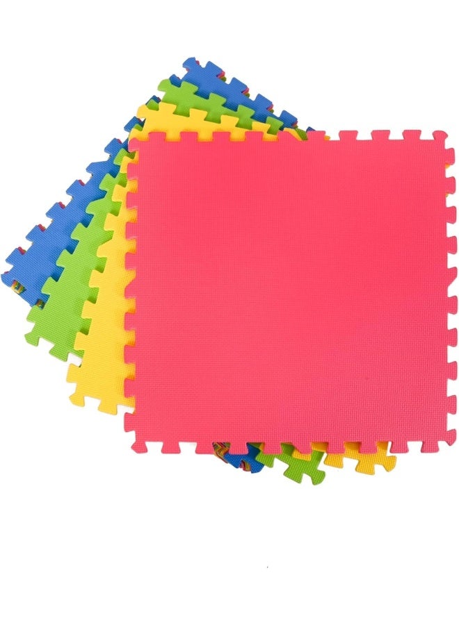 MOMENT [4 Pack] Interlocking Eva Foam Floor Play Mat For Home Gym, Yoga Mat 60 X 60Cm, Puzzle Exercise Floor Mat, Workout Equipment, Or Child'S Play Surface - Set Of 4, [Multicolor] - Image 2