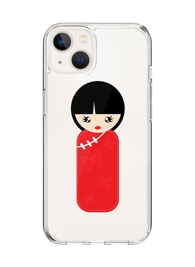 Stylizedd Classic Clear for Apple iPhone 14 Case Hybrid Soft Cover Flexible Edges Anti Drop TPU PC Gel Thin Transparent Cover [ Designed for Apple iPhone 14 ] - Chinese Doll