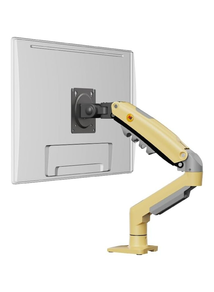 NB ERGONOMIC Universal Monitor Stand Single Arm Swivel Monitor Stand with Gas Spring Arm for 17-30 Inch (2K-9K) Computer Monitors F80-XD Volcanic Yellow - Image 1