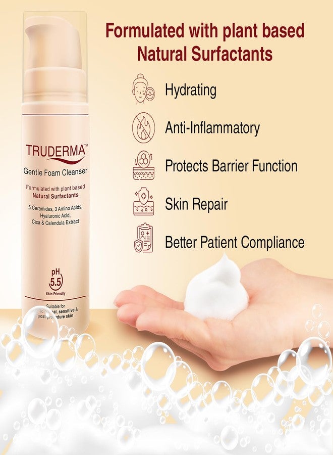 Regaliz Truderma Gentle Foam Cleanser | With Ceramides, Hyaluronic Acid, CICA & Calendula Extract | Gentle Foaming Face Wash for Sensitive, Dry & Normal Skin | 140 ml - Image 4
