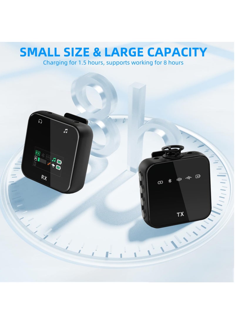ميكروفون لافاليير لاسلكي 2.4G (2TX + 1RX) لجهاز iPhone/Android - ميكروفون صغير للتثبيت للمقابلات الاحترافية، يوتيوب وبث مباشر على فيسبوك - Image 3
