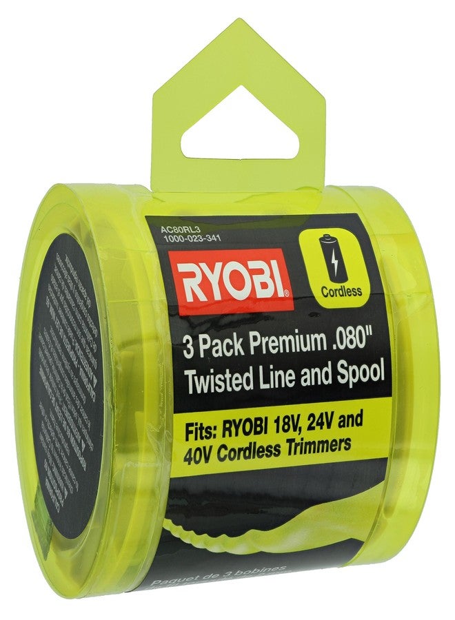 Ryobi One PLUS+ AC80RL3 OEM .080” Twisted Line and Spool Replacement for Ryobi 18v, 24v, and 40v Cordless Trimmers (3 Pack) - Image 4