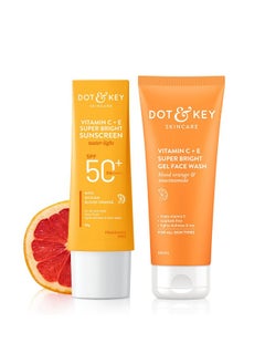 Dot & Key Dot & Key Vitamin C+E Super Bright Sunscreen Spf 50 Pa+++ - 50g & Dot & Key Vitamin C + E Super Bright Gel Face Wash | For Normal Skin | Skin Care Combo | For Women & Men  - Image 1