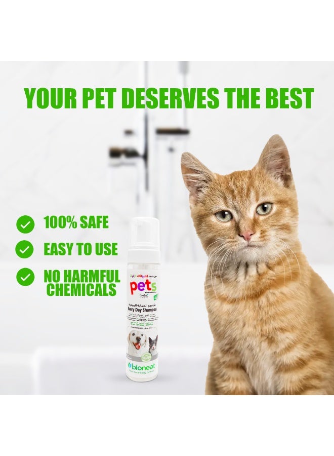 BioNatura شامبو جاف ومنظف كفوف بيو ناتورا للحيوانات الأليفة للقطط 250 مل – منظف رغوي بدون ماء – تركيبة نباتية لطيفة – مثالي للقطط التي لا تحب الماء - Image 3