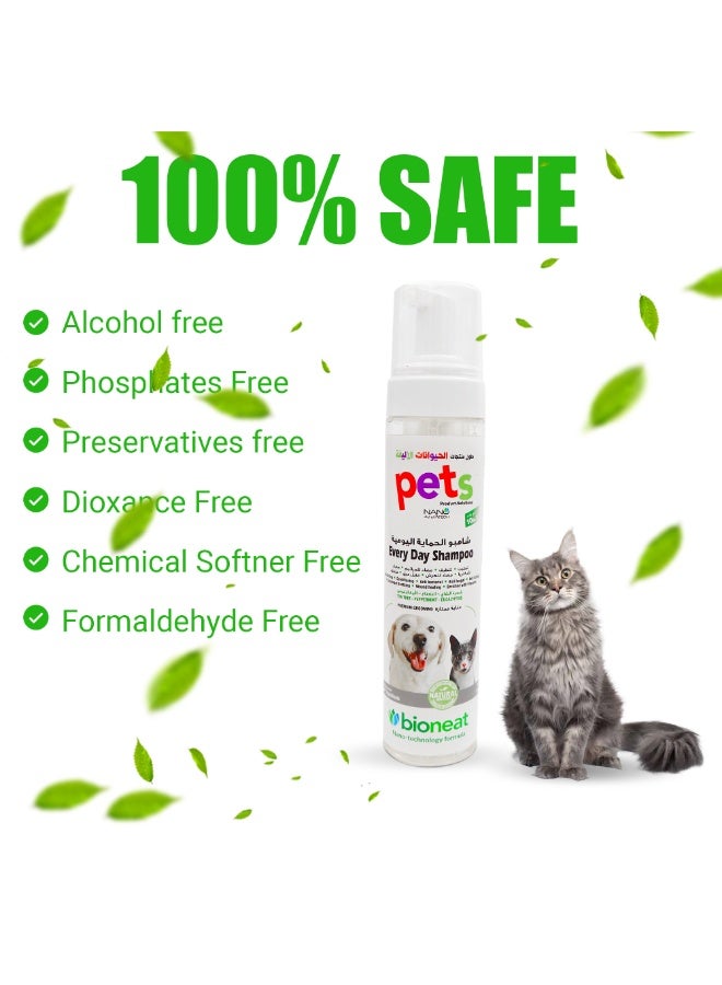 BioNatura شامبو جاف ومنظف كفوف بيو ناتورا للحيوانات الأليفة للقطط 250 مل – منظف رغوي بدون ماء – تركيبة نباتية لطيفة – مثالي للقطط التي لا تحب الماء - Image 4