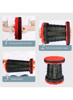 Generic Portable Folding Stool - Retractable Telescopic Collapsible Stools Lightweight Camping Stool, Plastic Portable Seat For Fishing BBQ Fishing Garden Golf  - Image 5