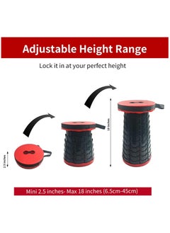 Generic Portable Folding Stool - Retractable Telescopic Collapsible Stools Lightweight Camping Stool, Plastic Portable Seat For Fishing BBQ Fishing Garden Golf  - Image 2