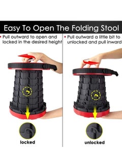 Generic Portable Folding Stool - Retractable Telescopic Collapsible Stools Lightweight Camping Stool, Plastic Portable Seat For Fishing BBQ Fishing Garden Golf  - Image 3