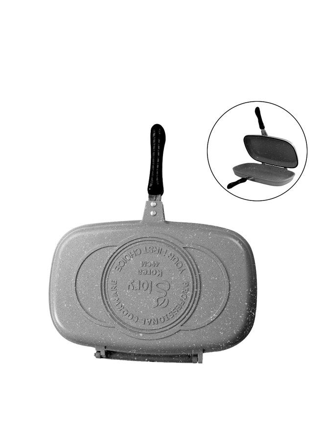 Glory Double Grill Granite Non Stick Premium Size 40 cm Grey - Image 1
