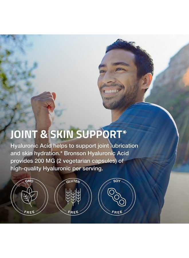 برونسون حمض الهيالورونيك 200 ملغ عالي الفعالية لدعم صحة المفاصل والبشرة، غير معدل وراثيًا، 200 كبسولة نباتية - Image 3
