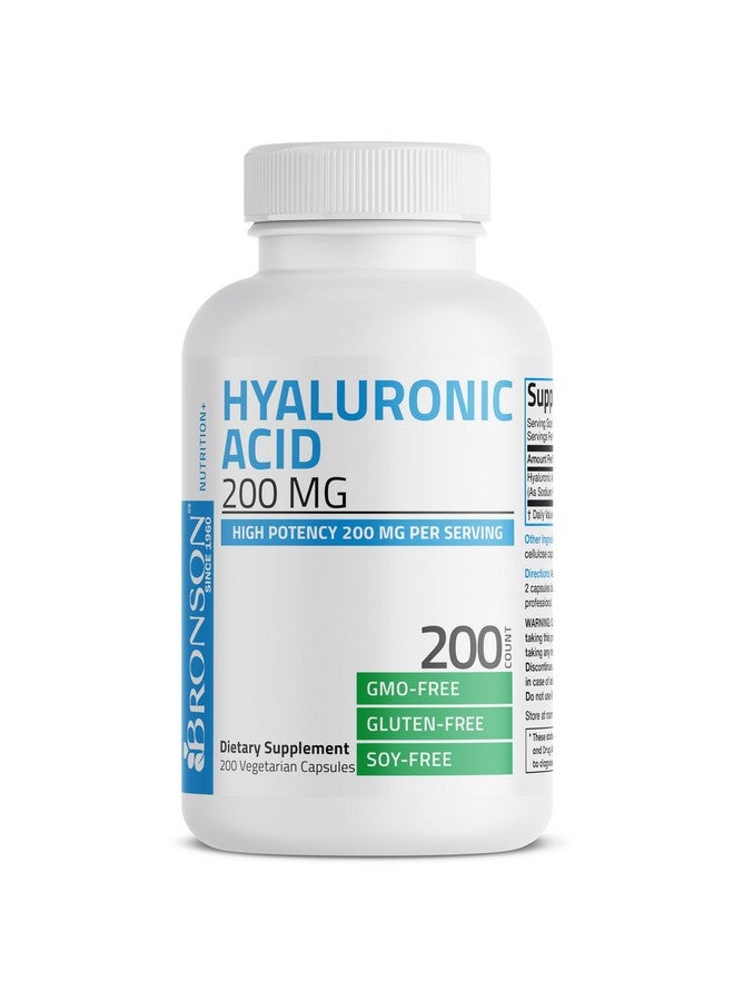 برونسون حمض الهيالورونيك 200 ملغ عالي الفعالية لدعم صحة المفاصل والبشرة، غير معدل وراثيًا، 200 كبسولة نباتية - Image 4