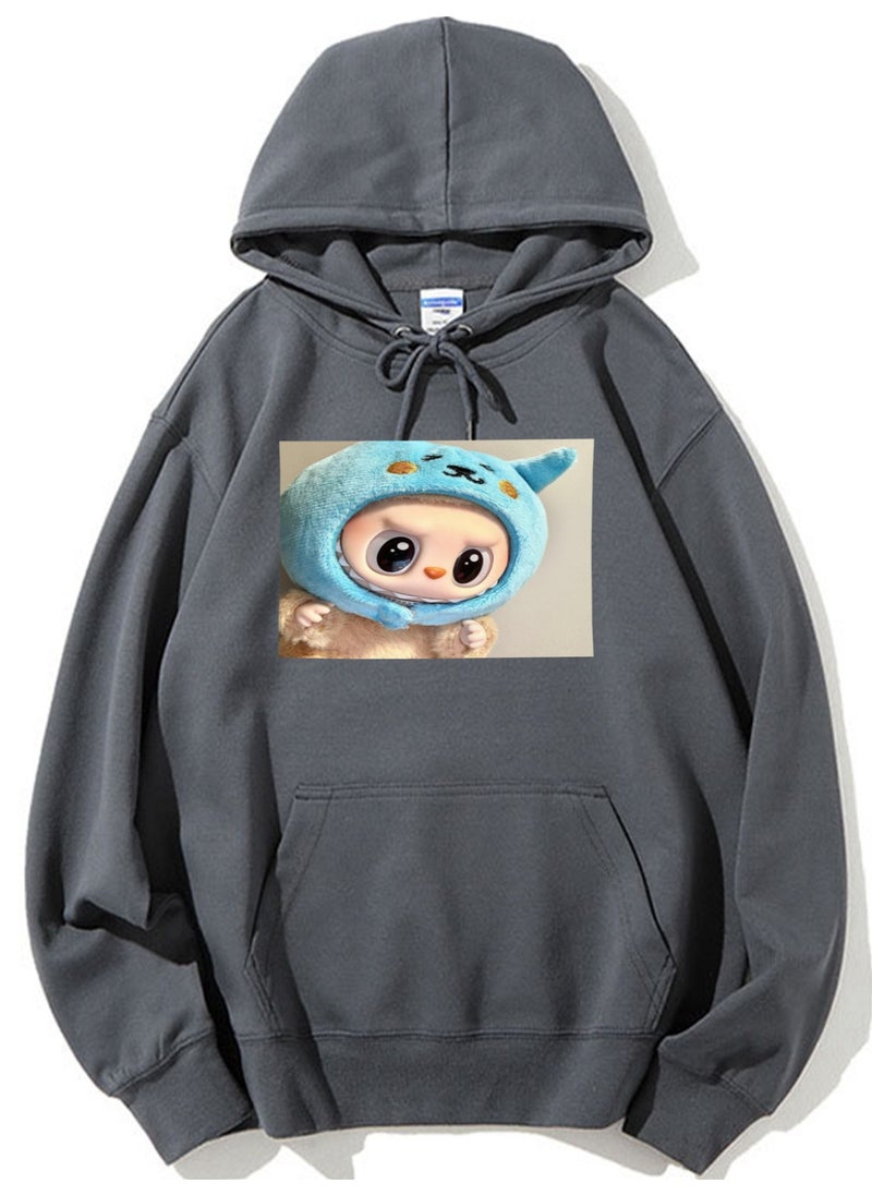 NIBEMINENT Labubu Printed Cotton Long Sleeve Hoodie 