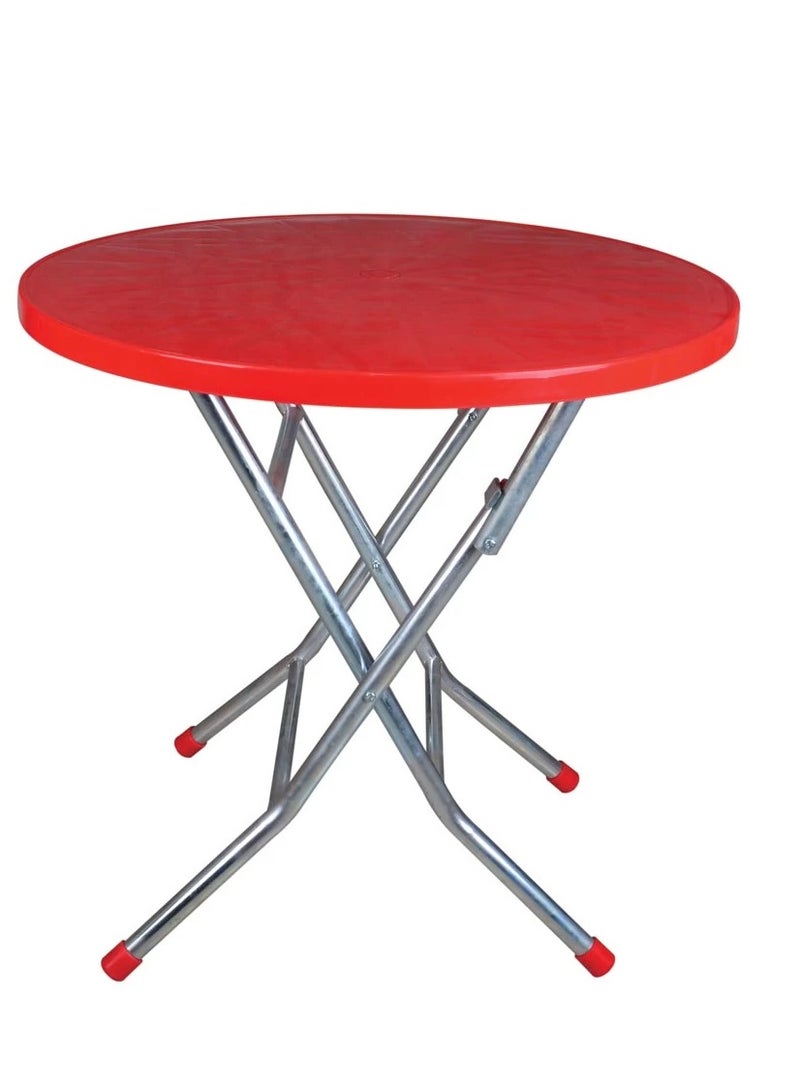 ترابيزة فينيس مدورة برجل معدن احمر الهلال والنجمه الفضيه 9962270644