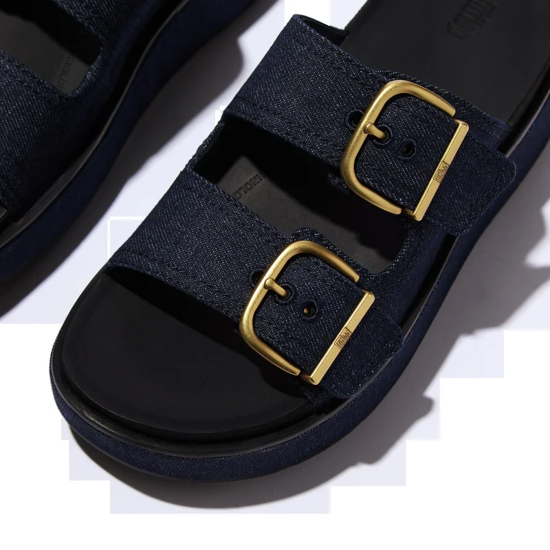 Fitflop GEN-FF MAX BUCKLE TWO-BAR DENIM SLIDES