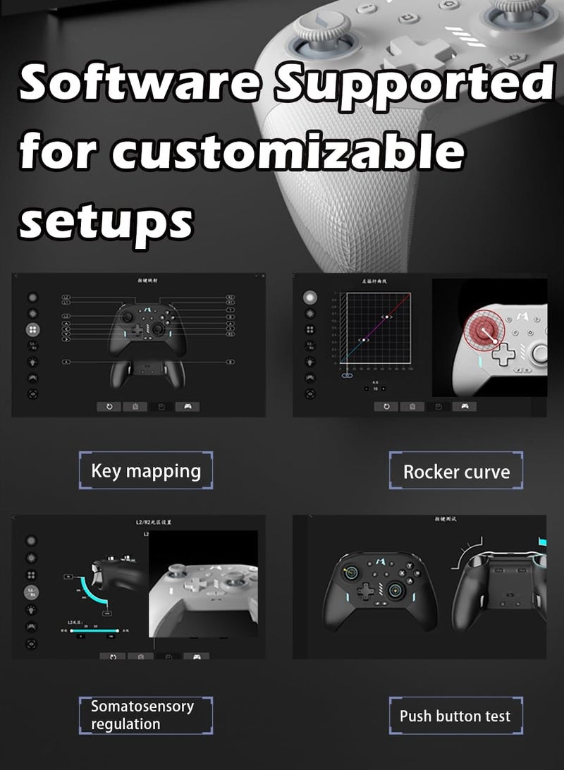 وحدة تحكم لاسلكية احترافية من  مع عصا تحكم تعمل باستشعار تأثير هول، متوافقة مع Switch وWindows وSteam Deck، Turbo، Gyro Axis، Dual Shock، والتحكم في الحركة، لعبة سهلة وطويلة، عصا تحكم ALPS، NFC (أسود) - Image 2