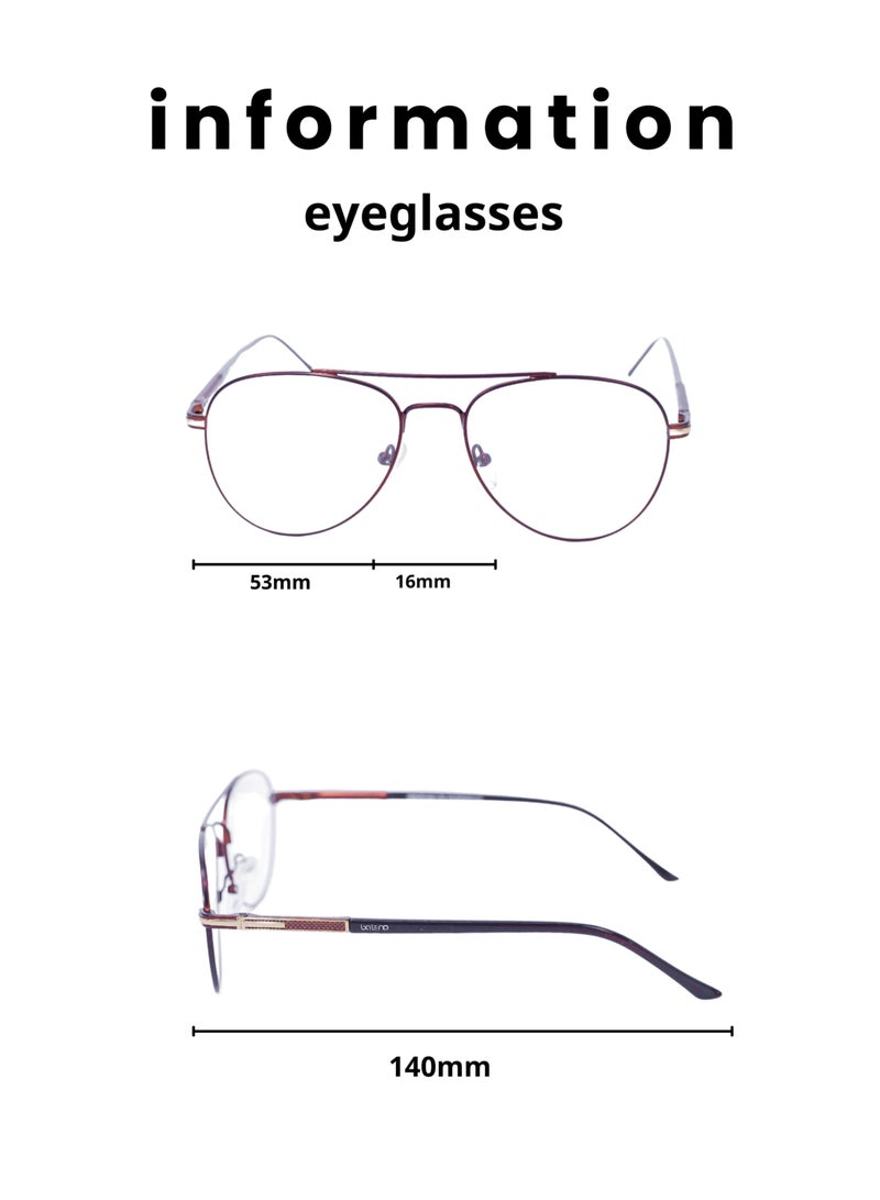 Baleno Aviator Frame Eyeglasses with High-Quality Anti-Reflective Lenses - Stylish & Durable Prescription Glasses - Image 2