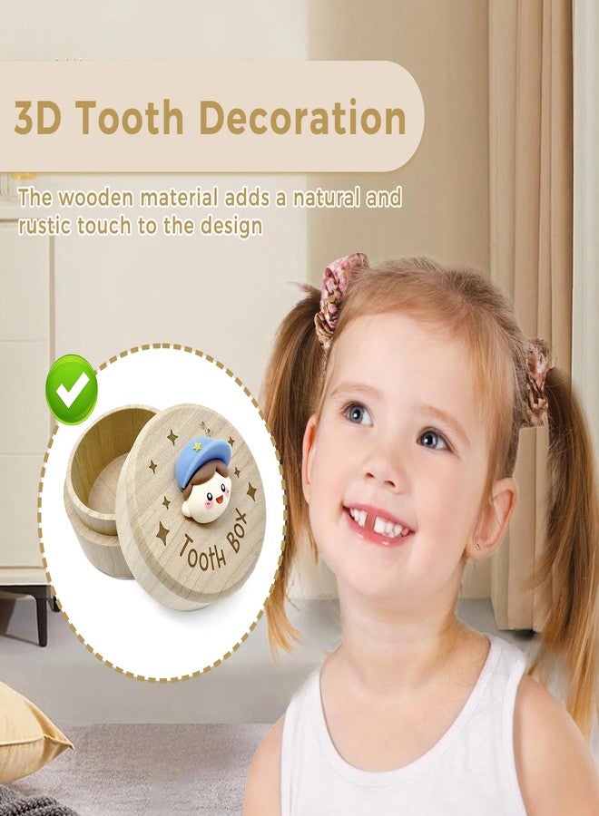 Baooery Tooth Fairy Box, 3D Tooth Box Keepsake Holder for Lost Tooth, 3D Carved Wooden Teeth Storage Box, Adorable Keepsake Box for Lost Baby Teeth (02) - Image 5
